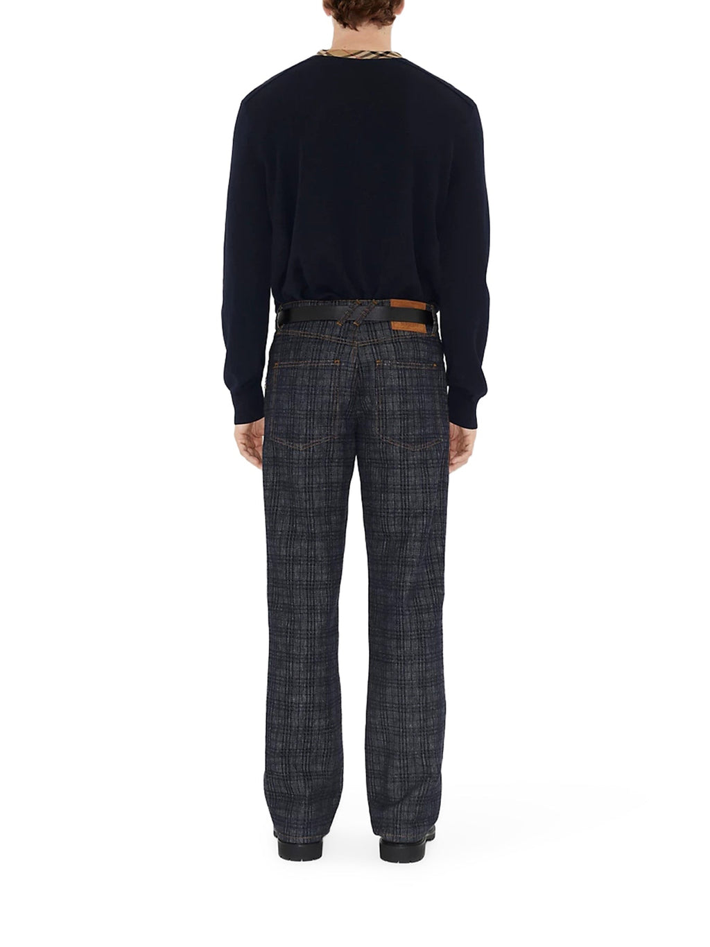 Оригінальна Wool Pullover With Check Finishes Burberry – збільшений вид