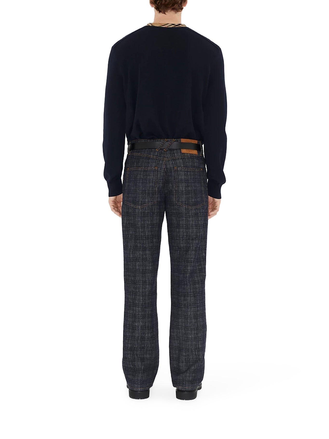 Оригінальна Wool Pullover With Check Finishes Burberry – збільшений вид