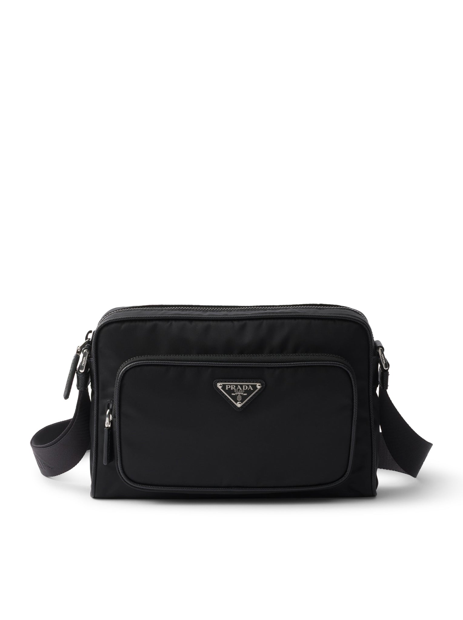 Оригінальна Small Shoulder Bag In Re-Nylon And Saffiano Prada – боковий вид