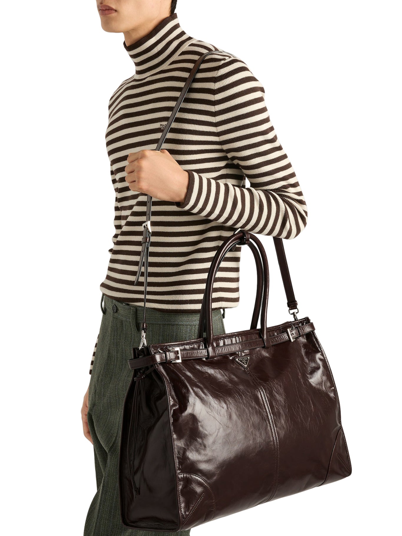 Bonnie Leather Shopping Bag Prada оригінал – Купити в Україні – вид ззаду