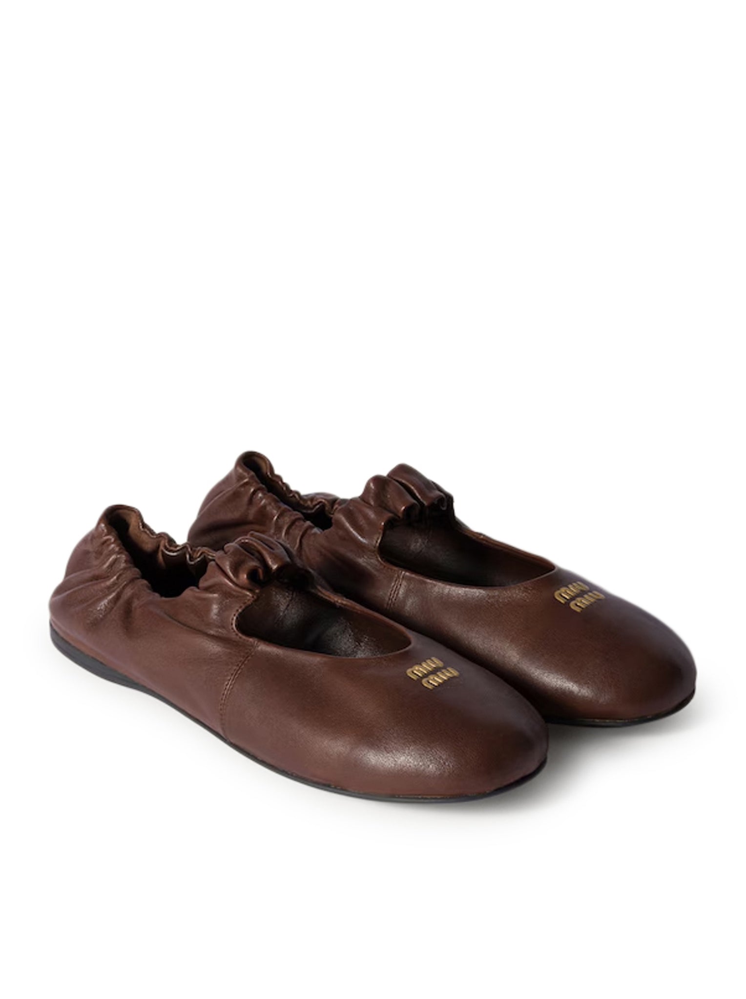 Оригінальна Nappa Ruched Ballet Flats Miu miu – вид ззаду