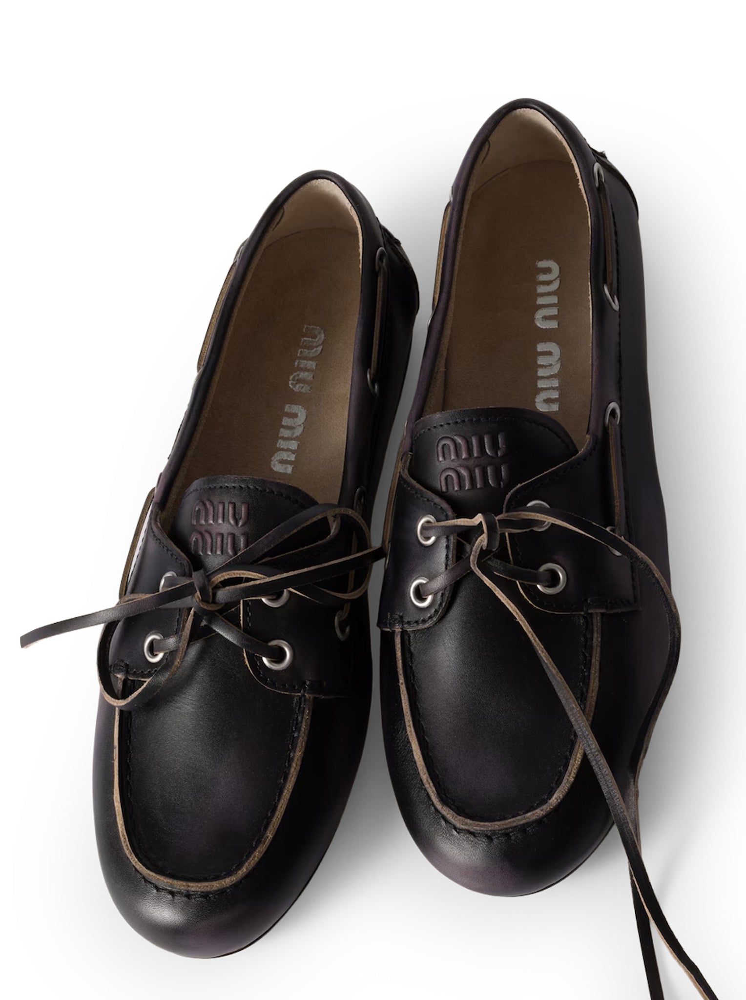 Unlined Boat Loafers In Decolored Leather Miu miu – Гарантія оригінальності – збільшений вид