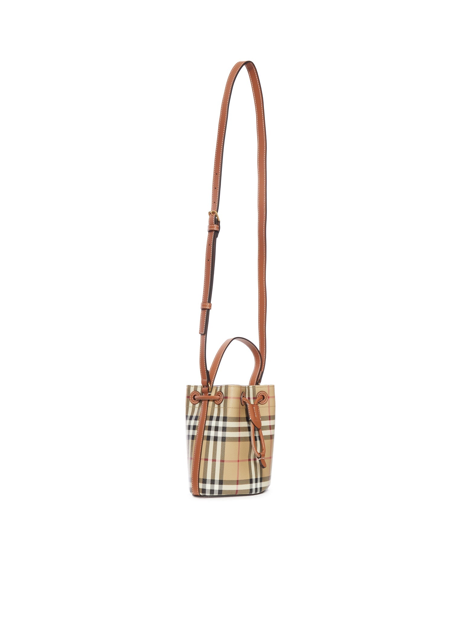 Check Mini Bucket Bag Burberry – Гарантія оригінальності – вид ззаду