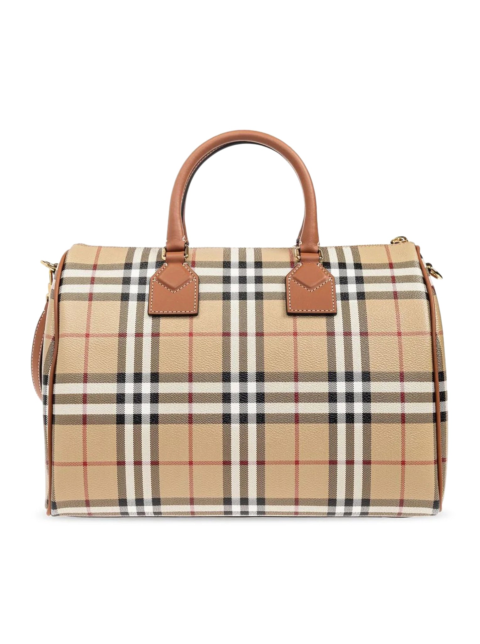 Checked Zipped Bowling Tote Bag Burberry – Гарантія оригінальності – вид ззаду