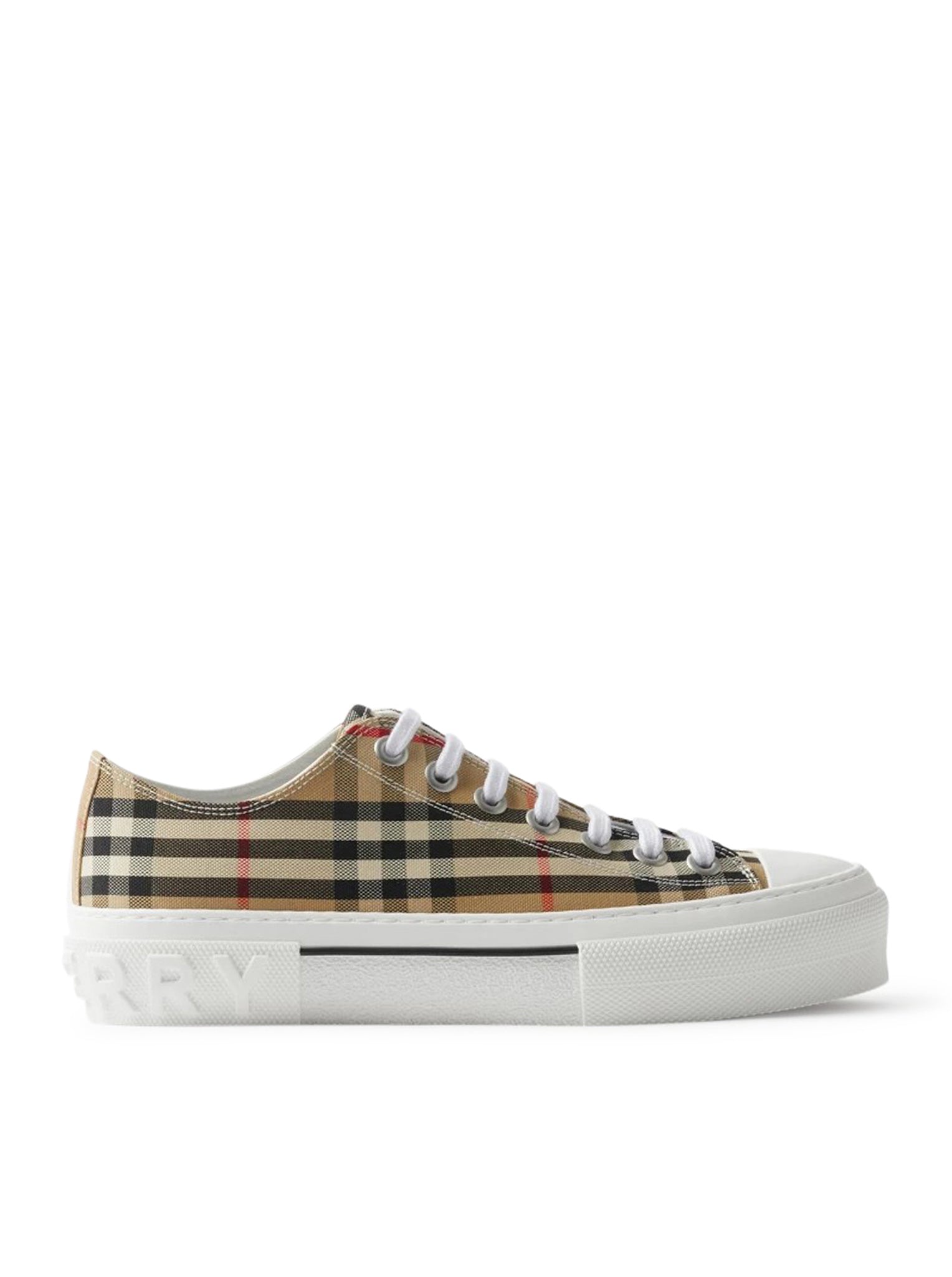 Checked Cotton Sneakers Burberry – Гарантія оригінальності – боковий вид