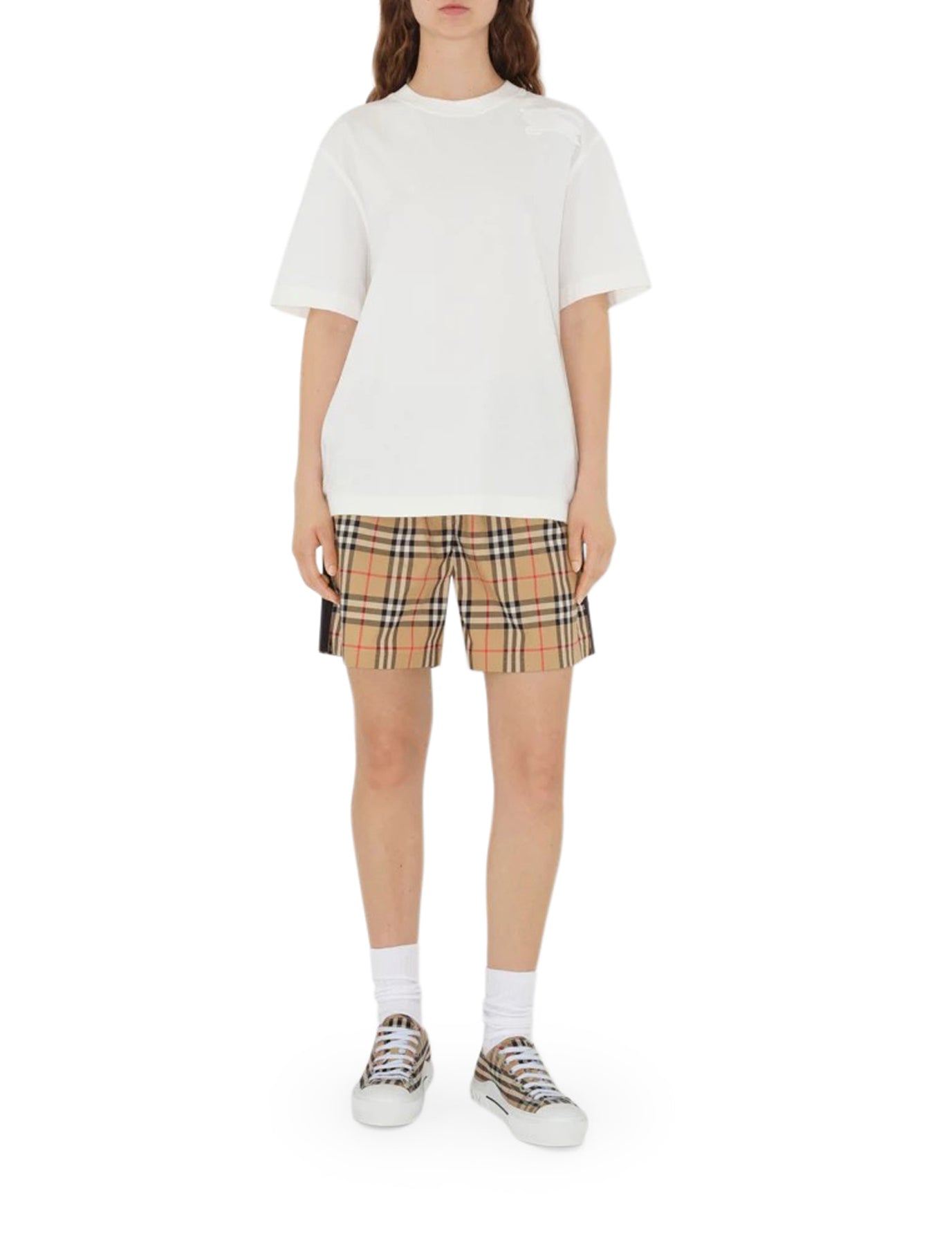 Checked Cotton Sneakers Burberry – Гарантія оригінальності – вид ззаду