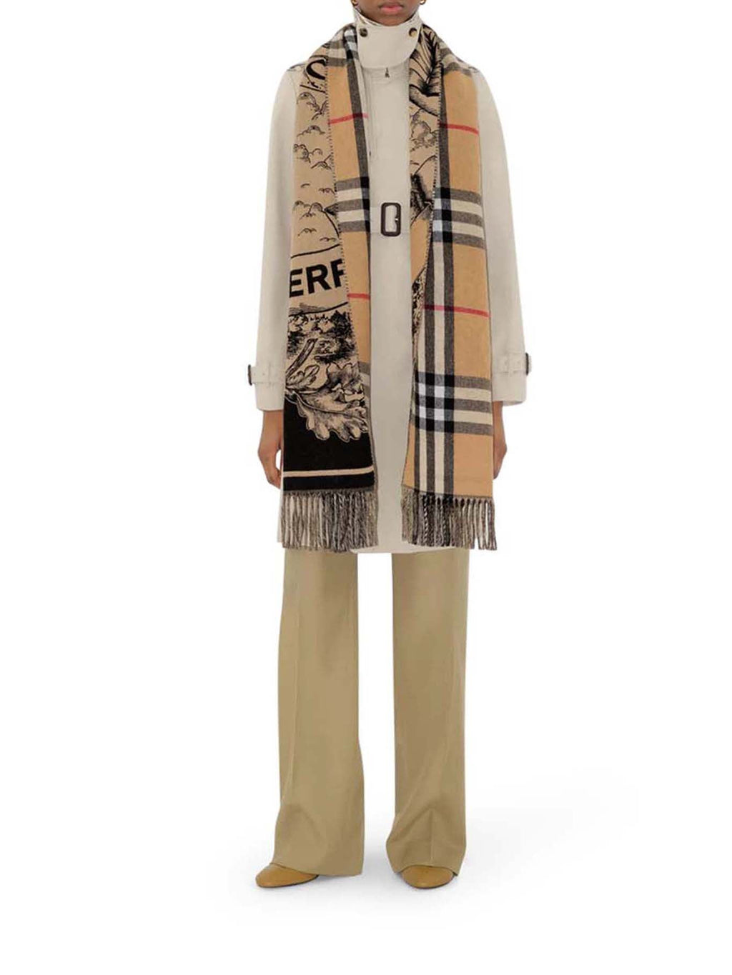 Оригінальна Reversible Cashmere Scarf With Ekd Burberry – вид ззаду