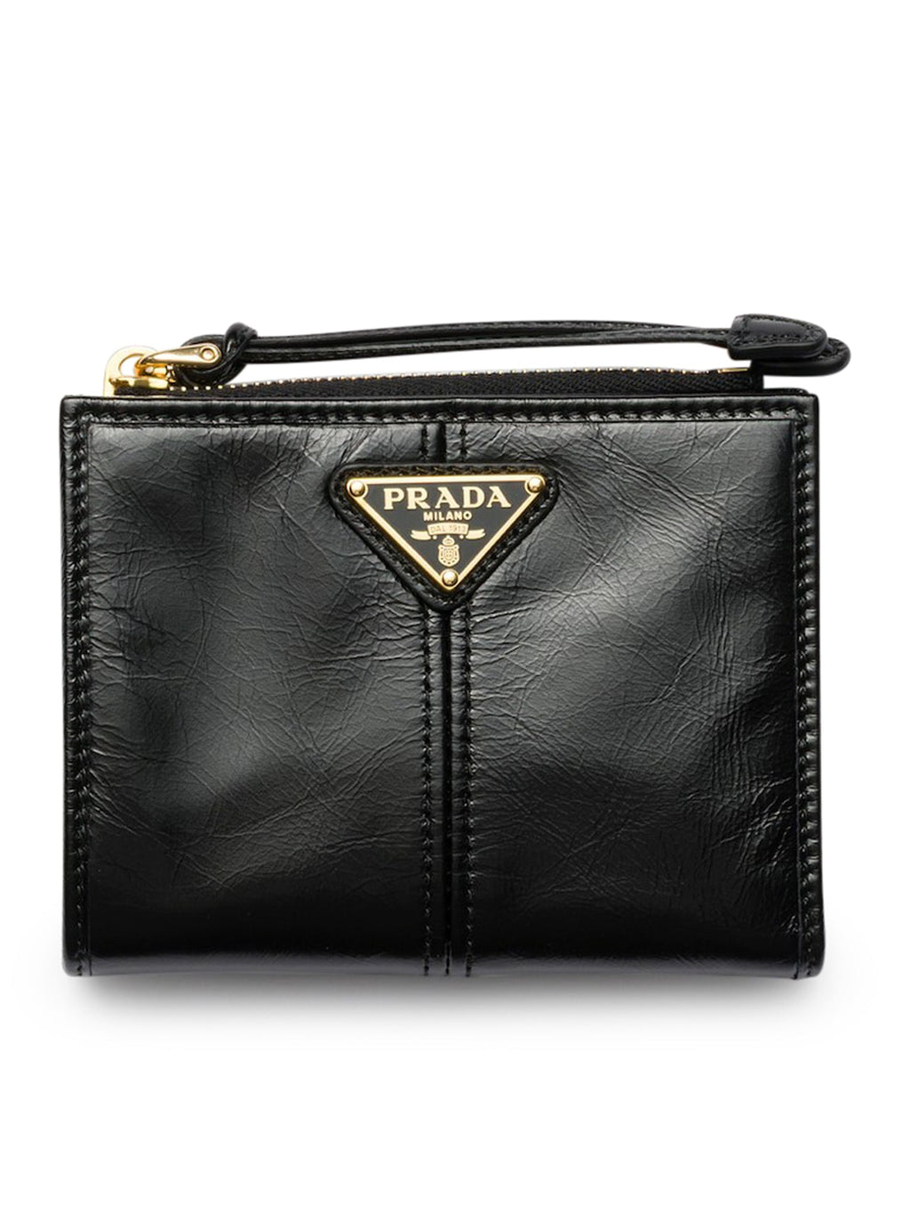 Small Leather Wallet Prada – Гарантія оригінальності – боковий вид