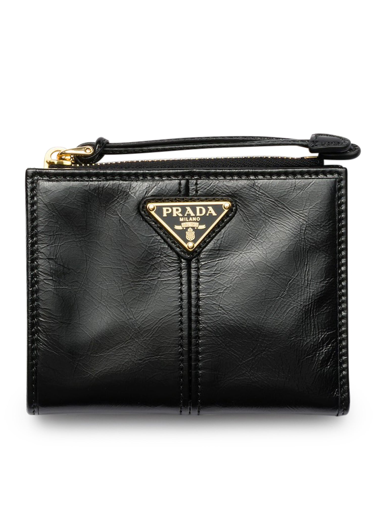 Small Leather Wallet Prada – Гарантія оригінальності – боковий вид