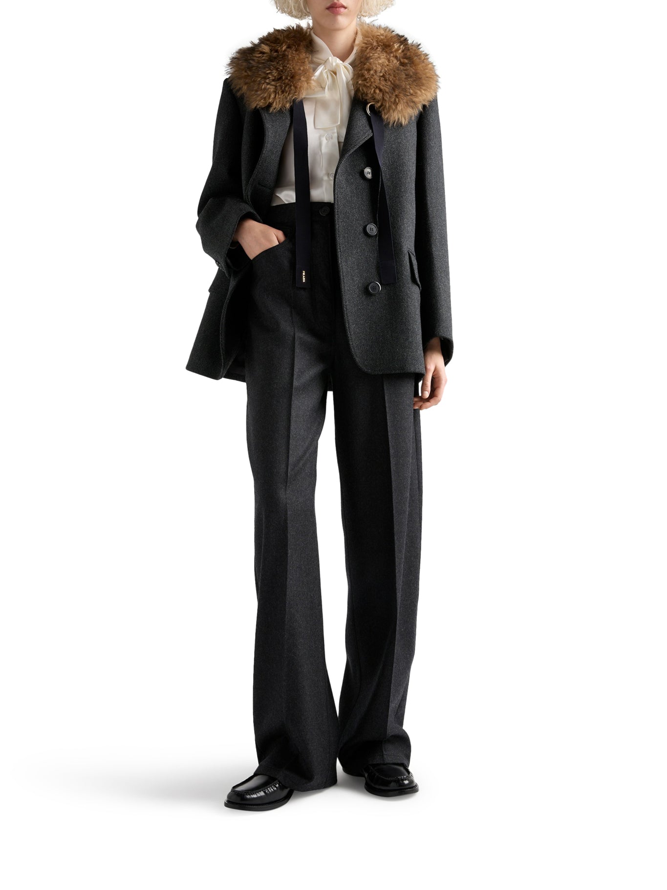 Wool Flannel Trousers Prada – Гарантія оригінальності – вид ззаду