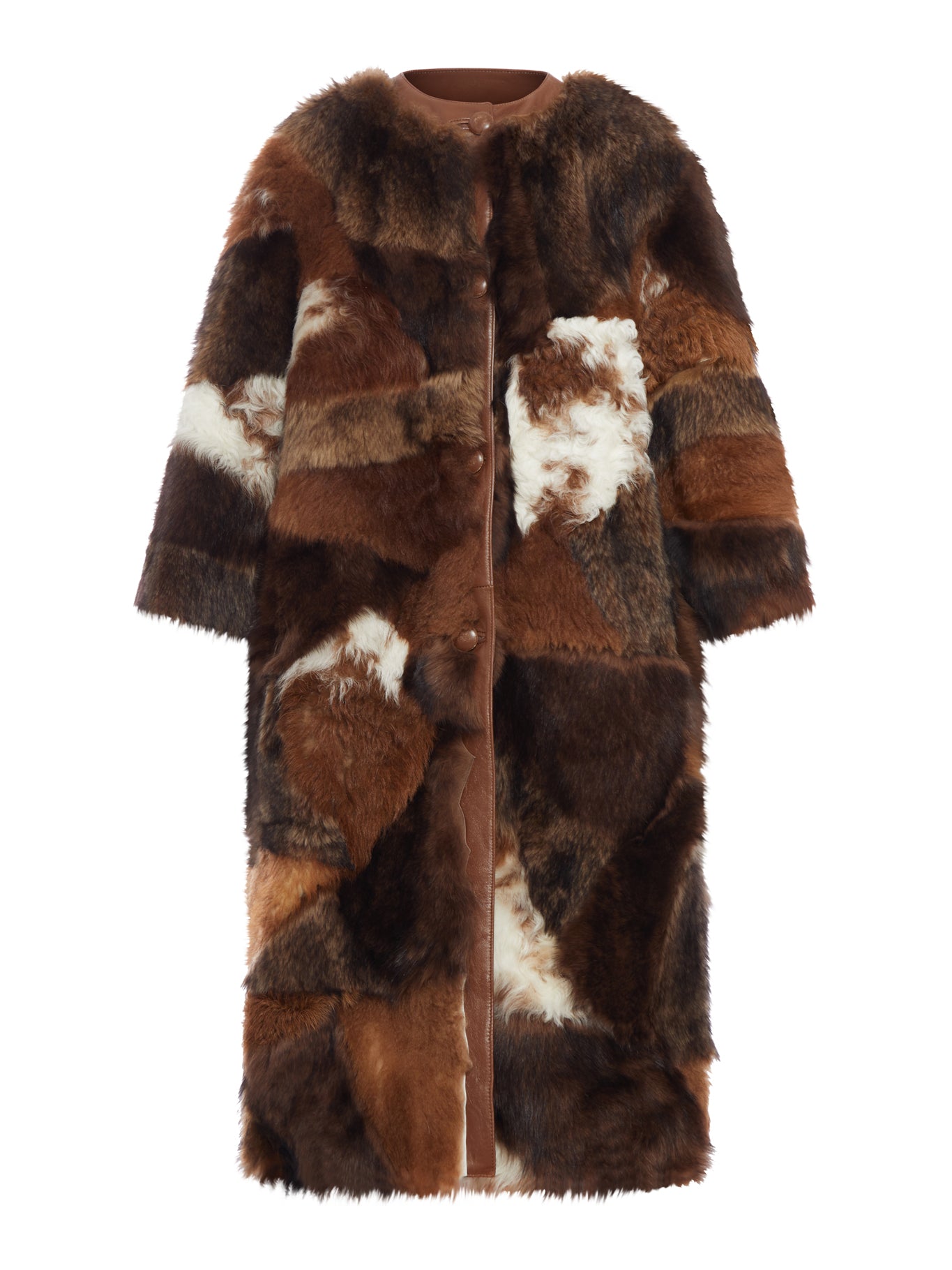 Оригінальна Patchwork Sheepskin Coat Prada – боковий вид