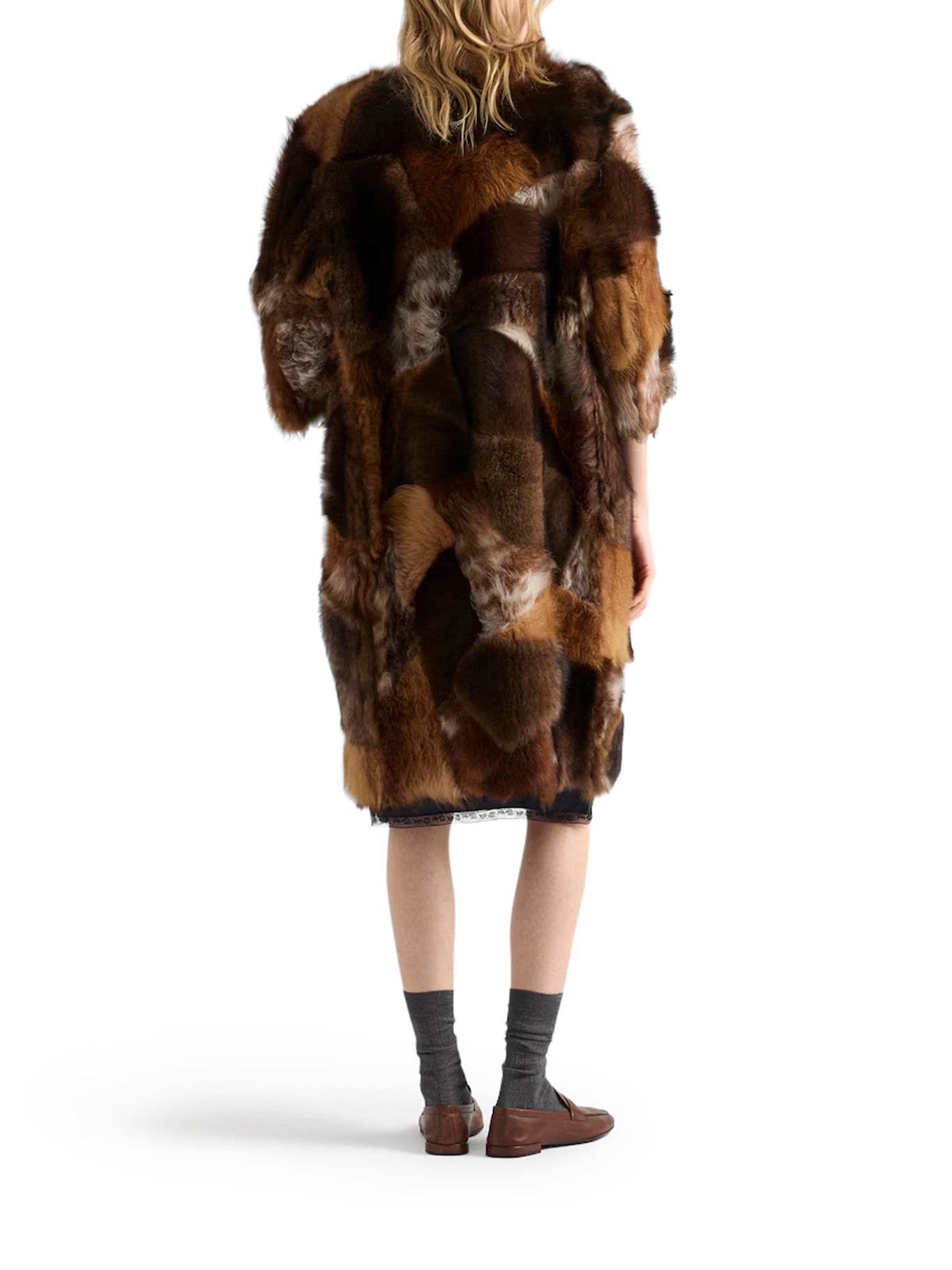 Оригінальна Patchwork Sheepskin Coat Prada – детальний вид