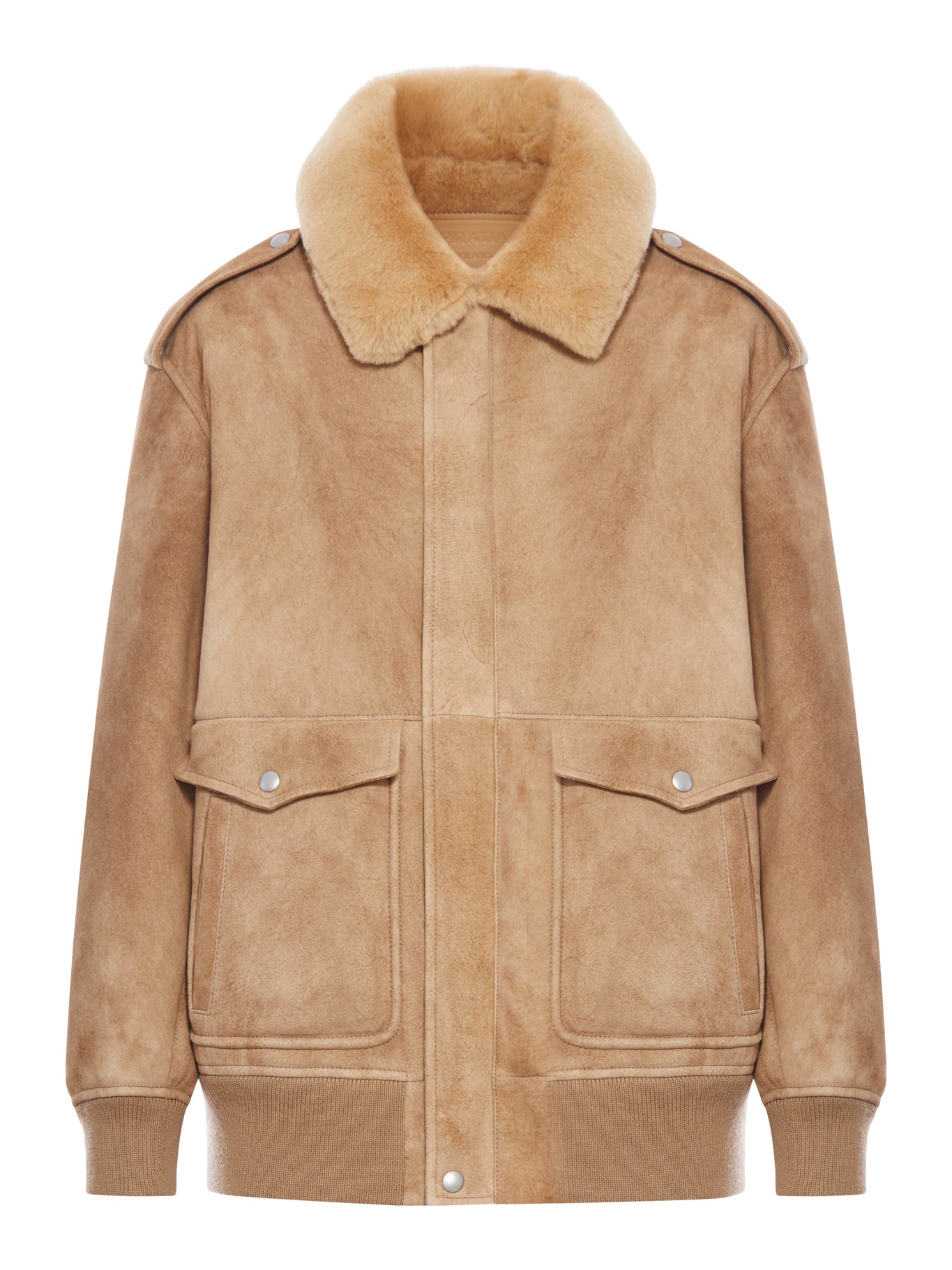 Оригінальна Shearling Jacket With Wide Collar Prada – боковий вид