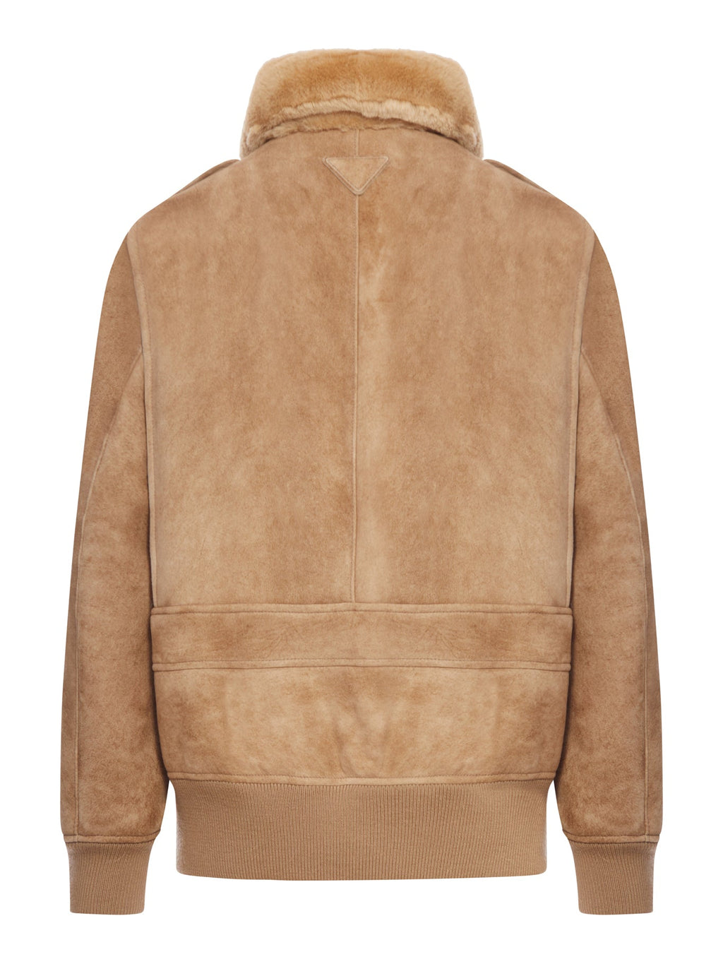 Оригінальна Shearling Jacket With Wide Collar Prada – вид ззаду