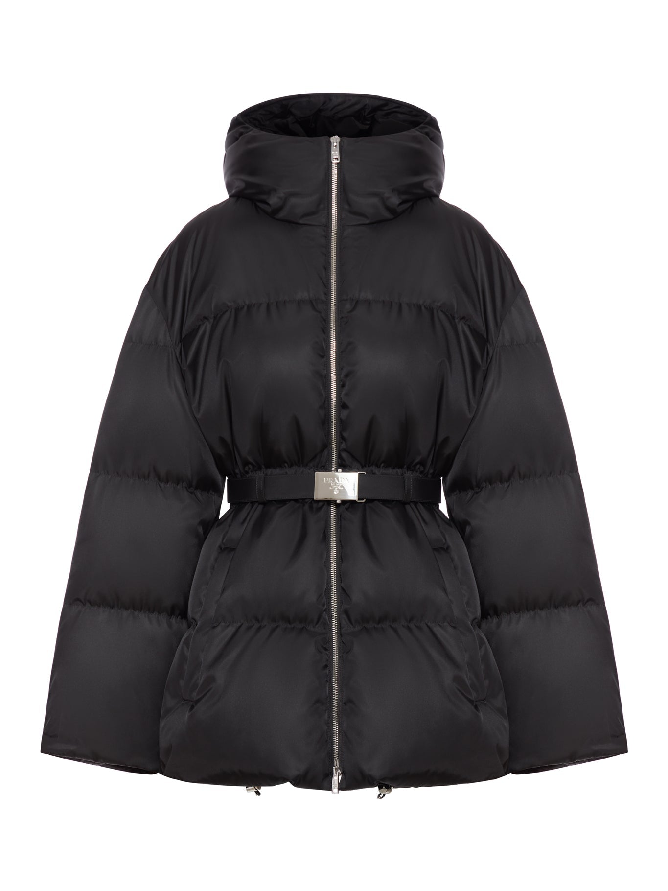 Оригінальна Long Down Jacket With Waist Belt Prada – боковий вид