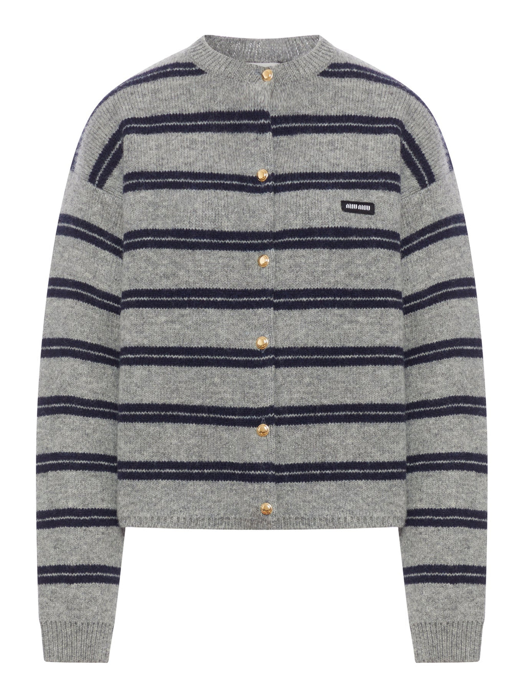 Striped Cashmere Cardigan Miu miu – Гарантія оригінальності – боковий вид