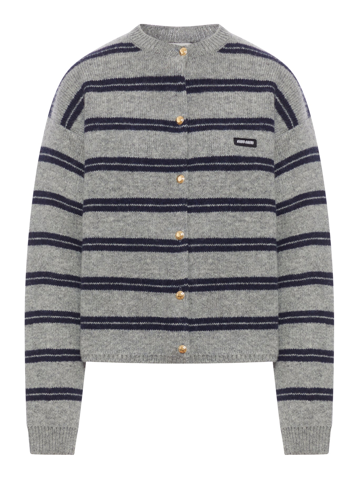Striped Cashmere Cardigan Miu miu – Гарантія оригінальності – боковий вид