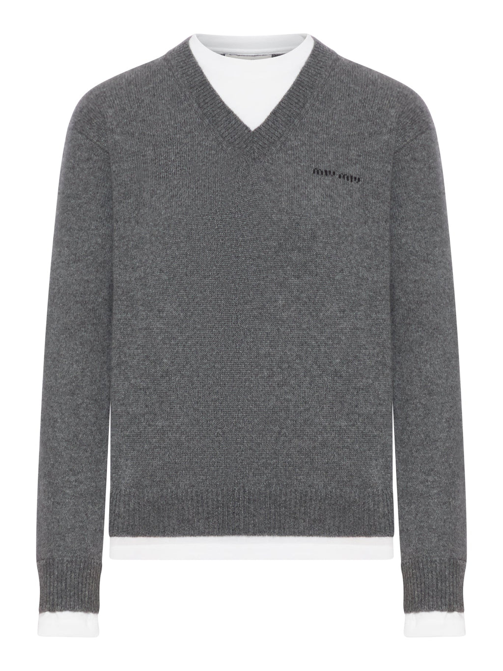 Оригінальна Cashmere Sweater With Contrasting Inserts Miu miu – боковий вид