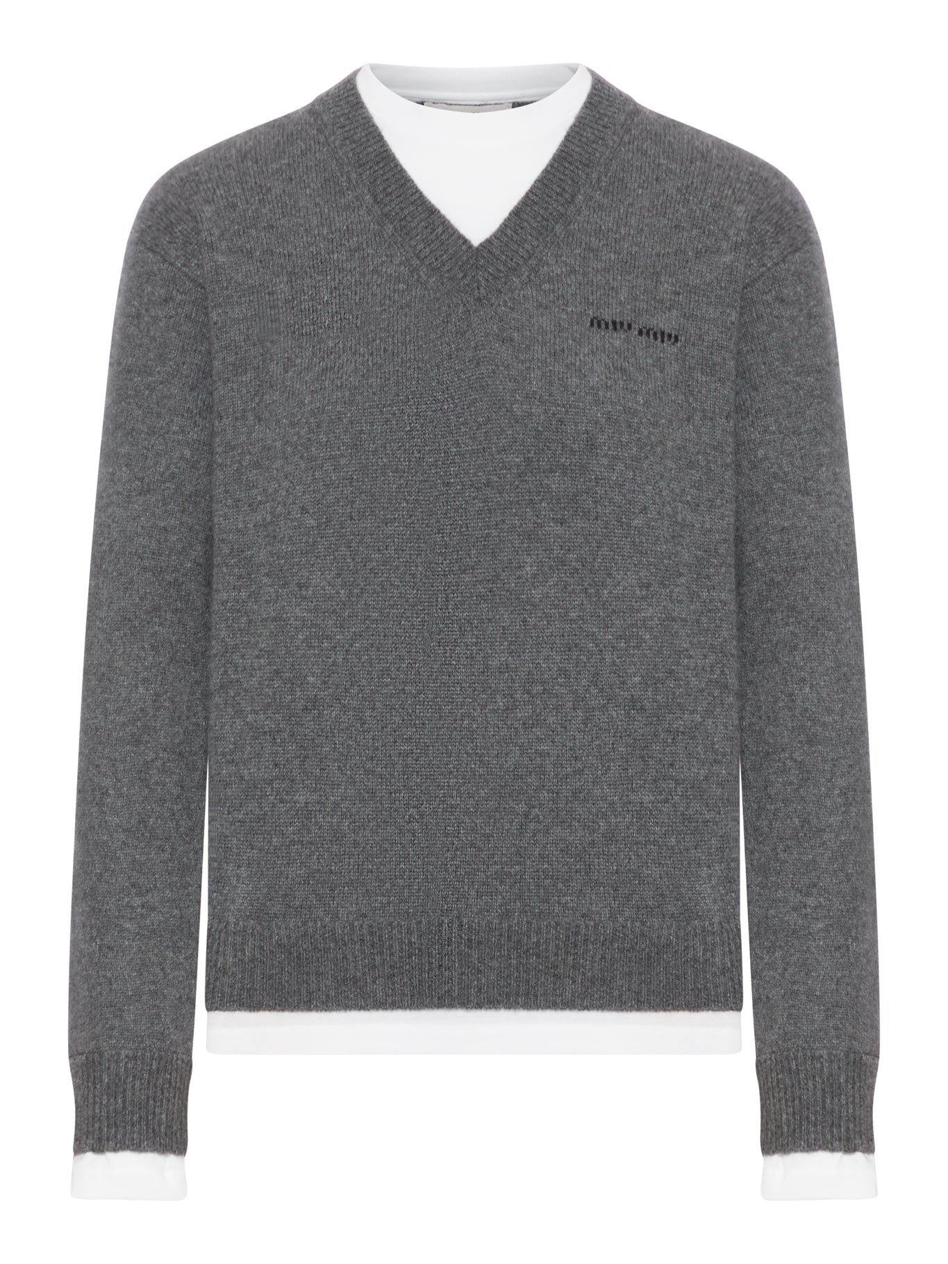 Оригінальна Cashmere Sweater With Contrasting Inserts Miu miu – боковий вид