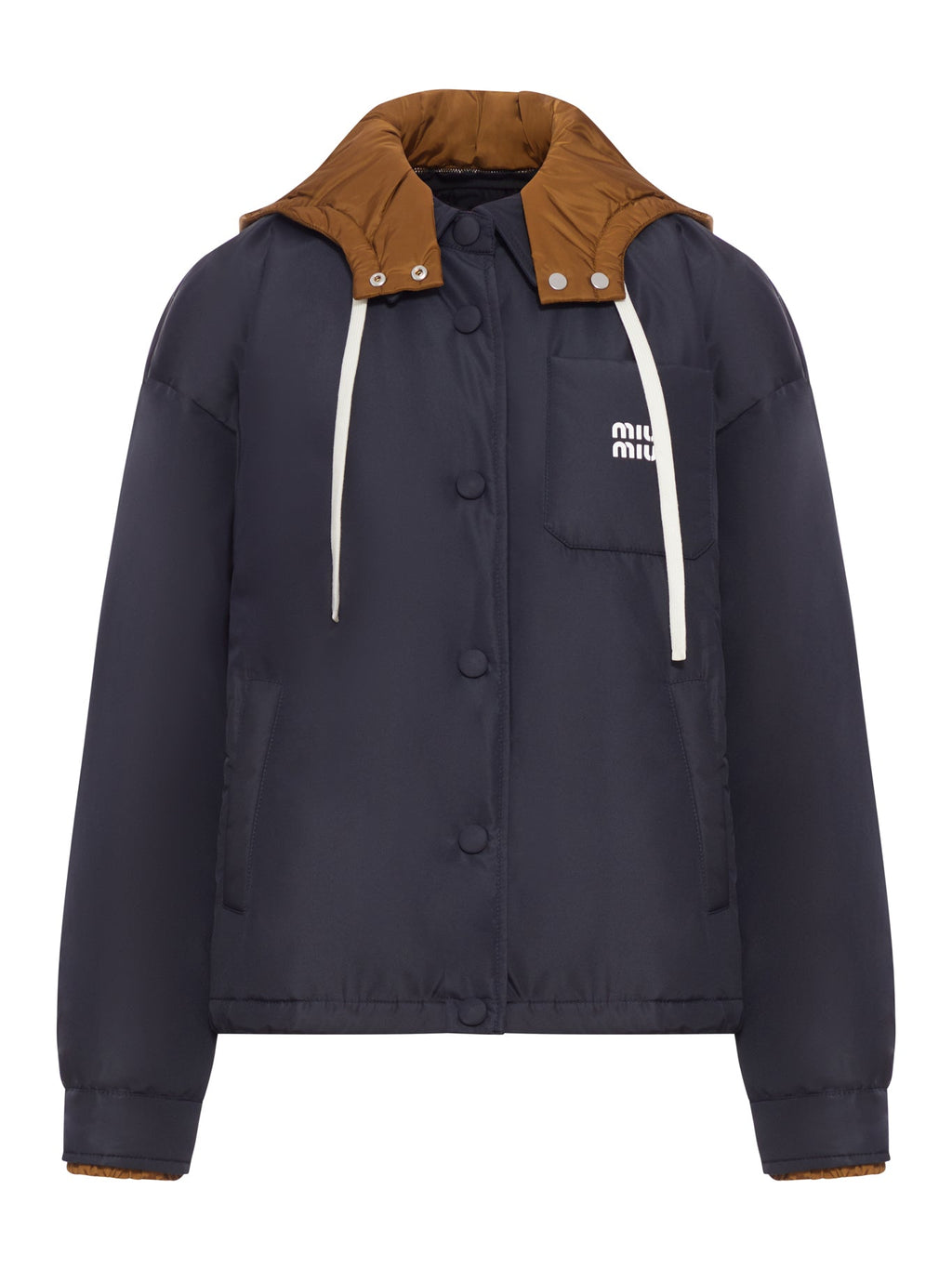 Оригінальна Down Jacket With Printed Logo Miu miu – боковий вид