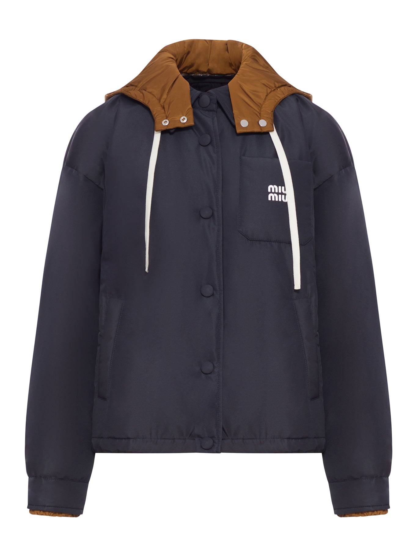 Оригінальна Down Jacket With Printed Logo Miu miu – боковий вид