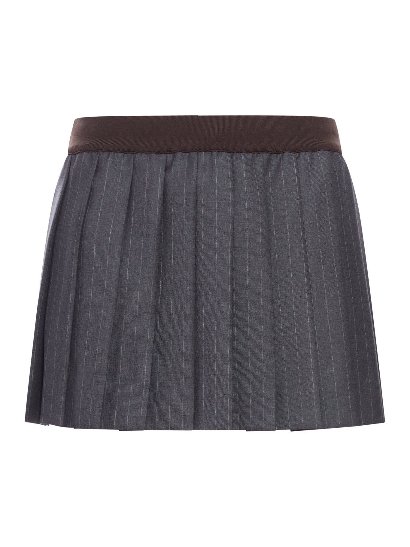 Оригінальна Pinstriped Pleated Miniskirt Miu miu – боковий вид