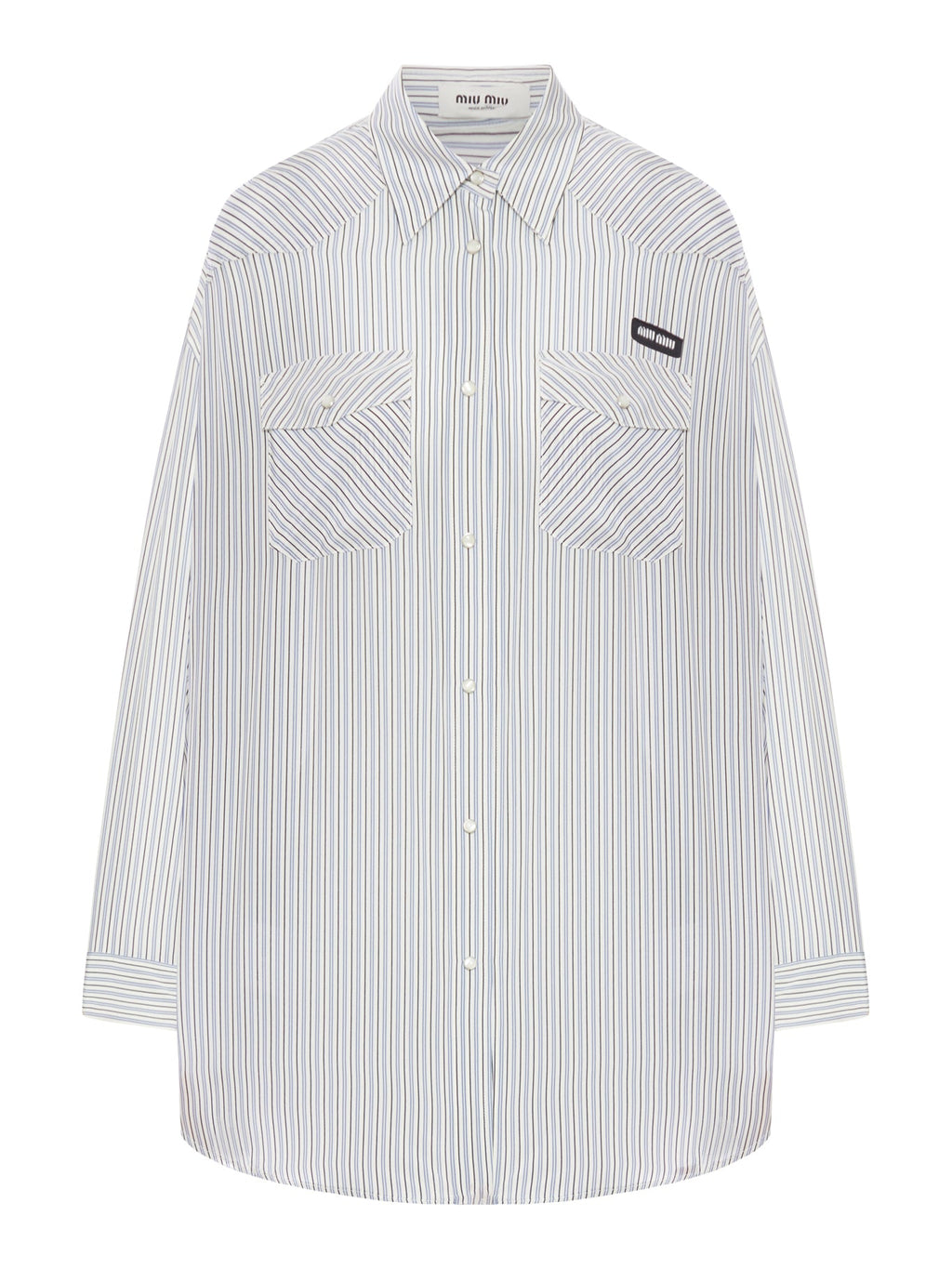 Striped Poplin Shirt Miu miu – Гарантія оригінальності – боковий вид