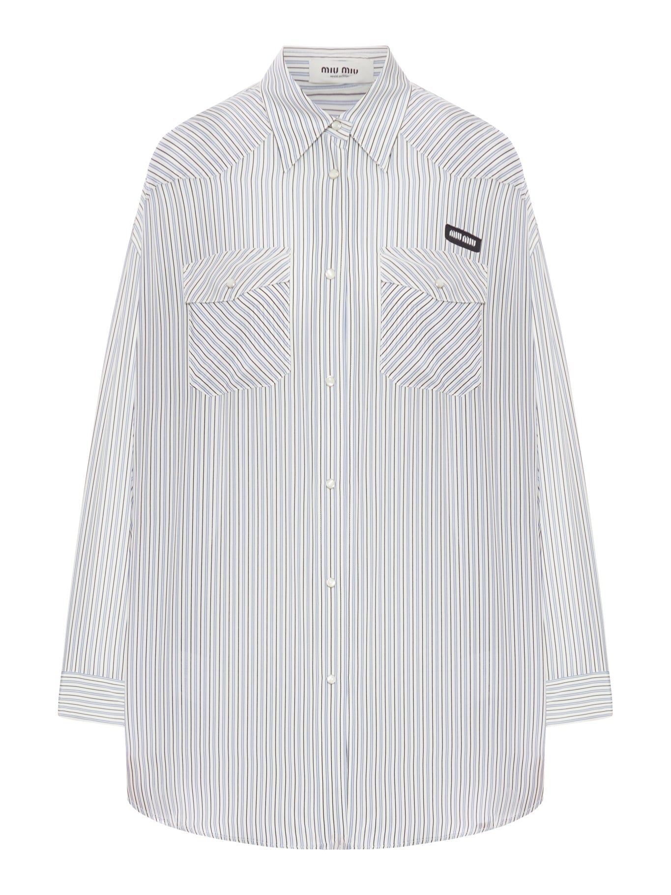 Striped Poplin Shirt Miu miu – Гарантія оригінальності – боковий вид