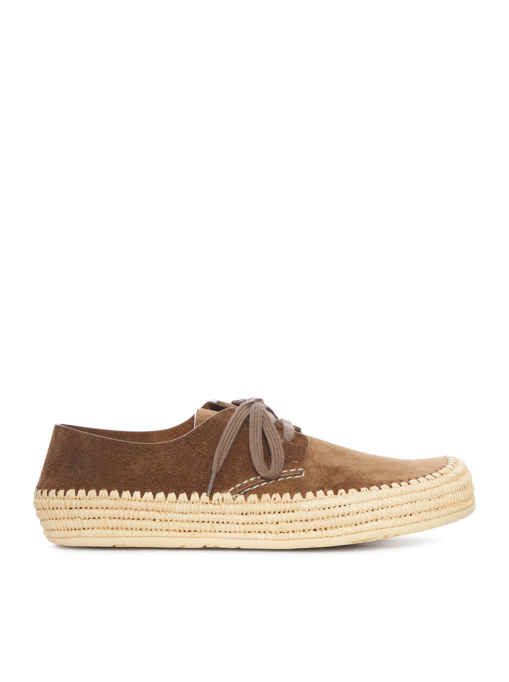Rio Lace-Up Shoes In Suede And Raffia Loewe оригінал – Купити в Україні – боковий вид
