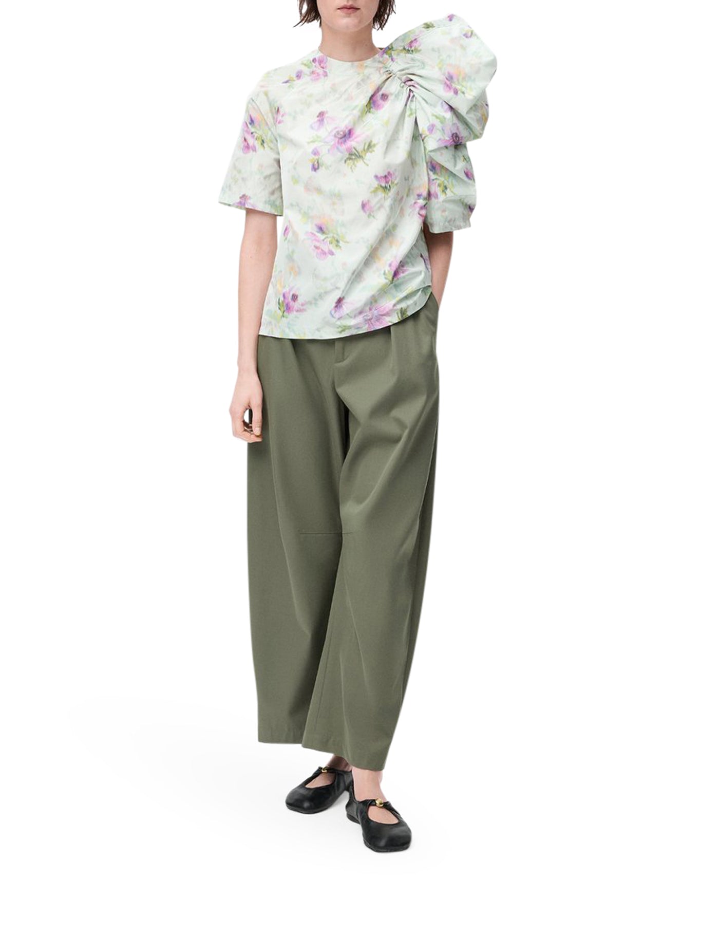 Barrel Cotton And Silk Trousers Loewe – Гарантія оригінальності – вид ззаду