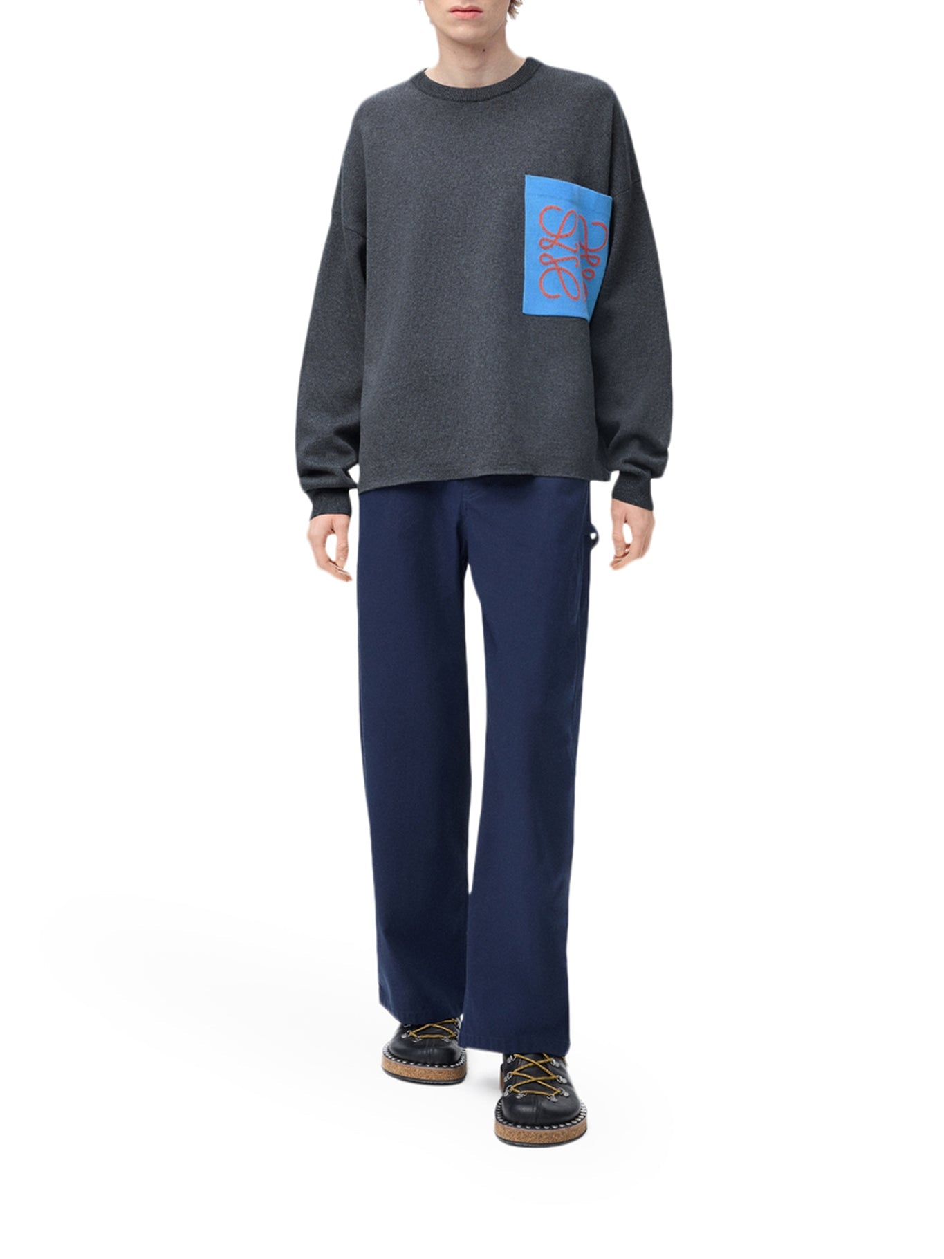 Anagram Cotton Blend Sweater With Pocket Loewe оригінал – Купити в Україні – вид ззаду