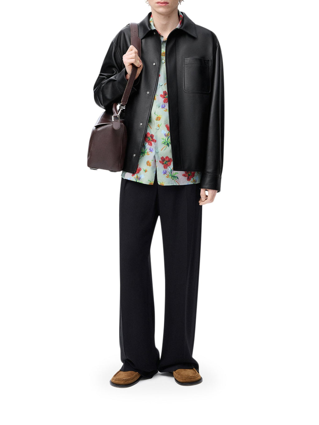 Overshirt In Nappa Lambskin Loewe – Гарантія оригінальності – вид ззаду