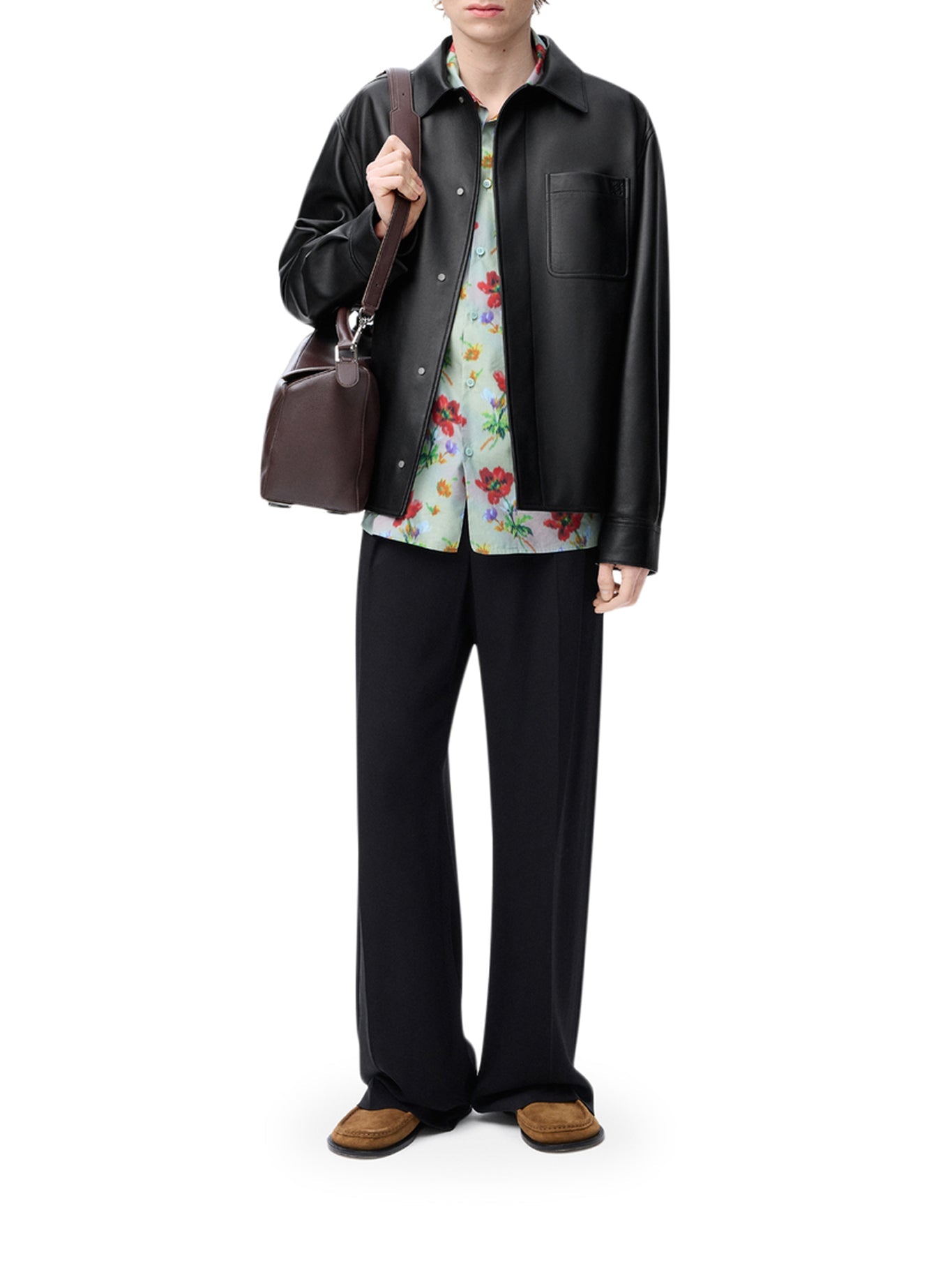 Overshirt In Nappa Lambskin Loewe – Гарантія оригінальності – вид ззаду