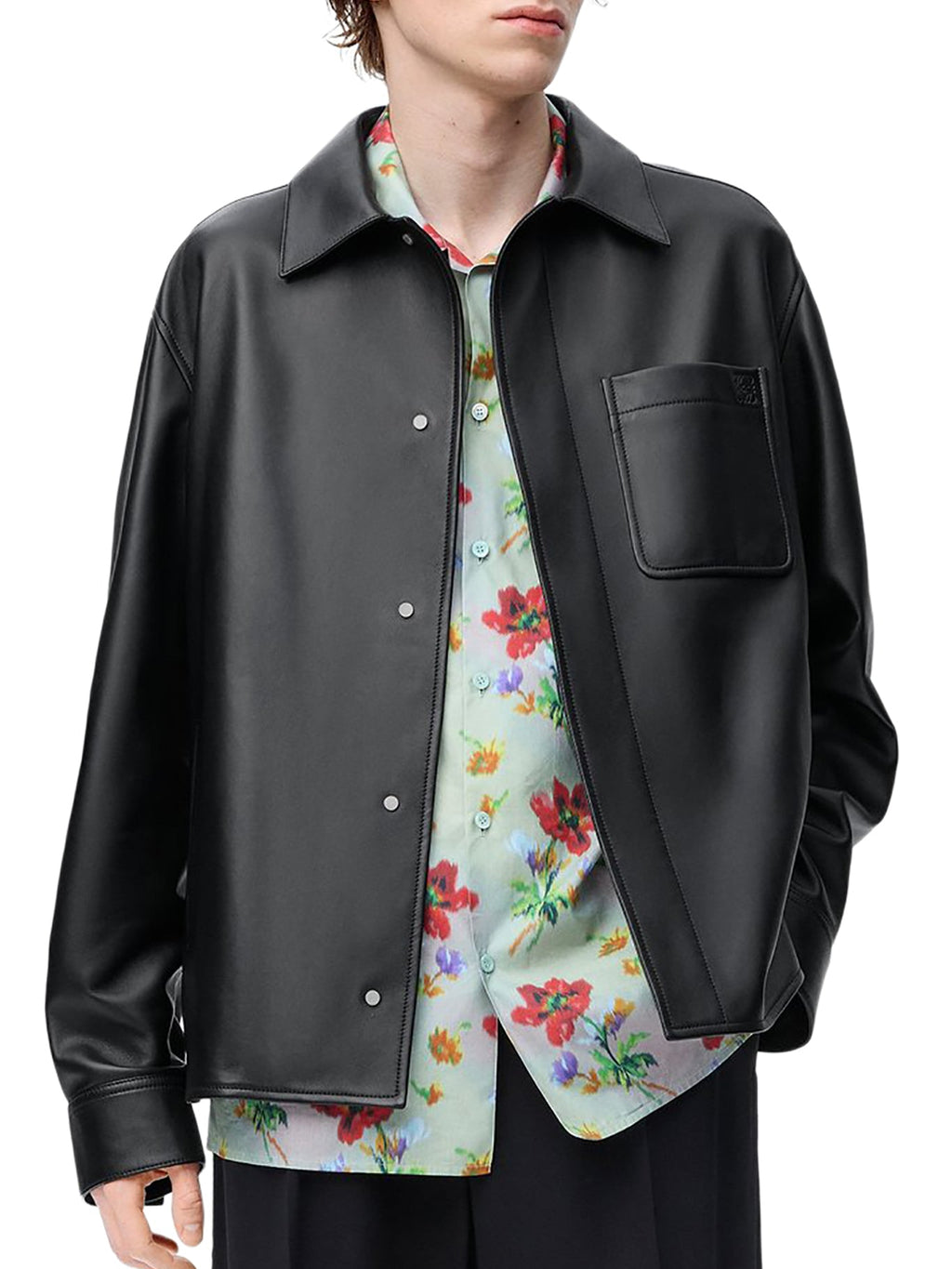 Overshirt In Nappa Lambskin Loewe – Гарантія оригінальності – детальний вид