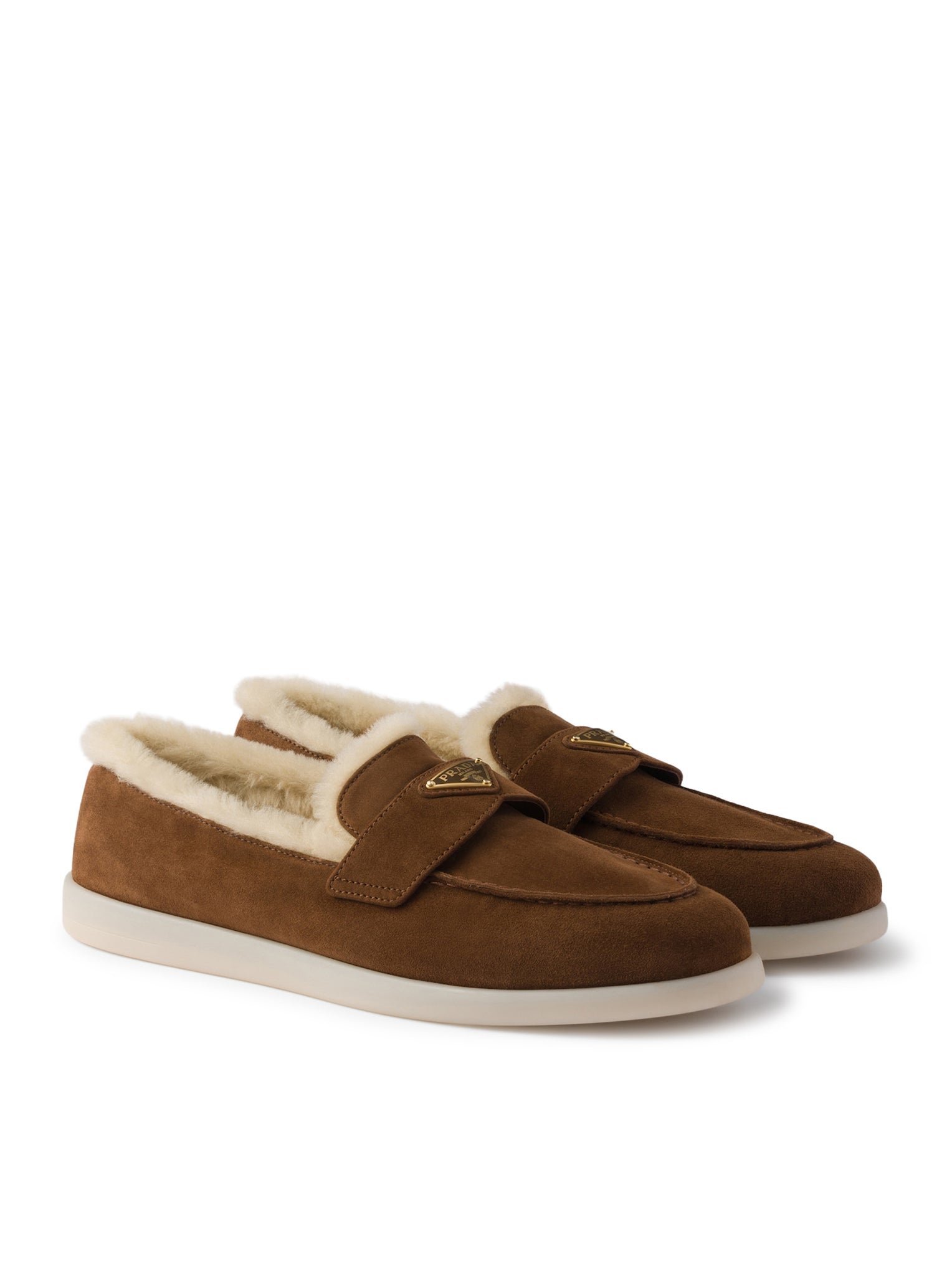 Suede And Sheepskin Loafers Prada оригінал – Купити в Україні – вид ззаду