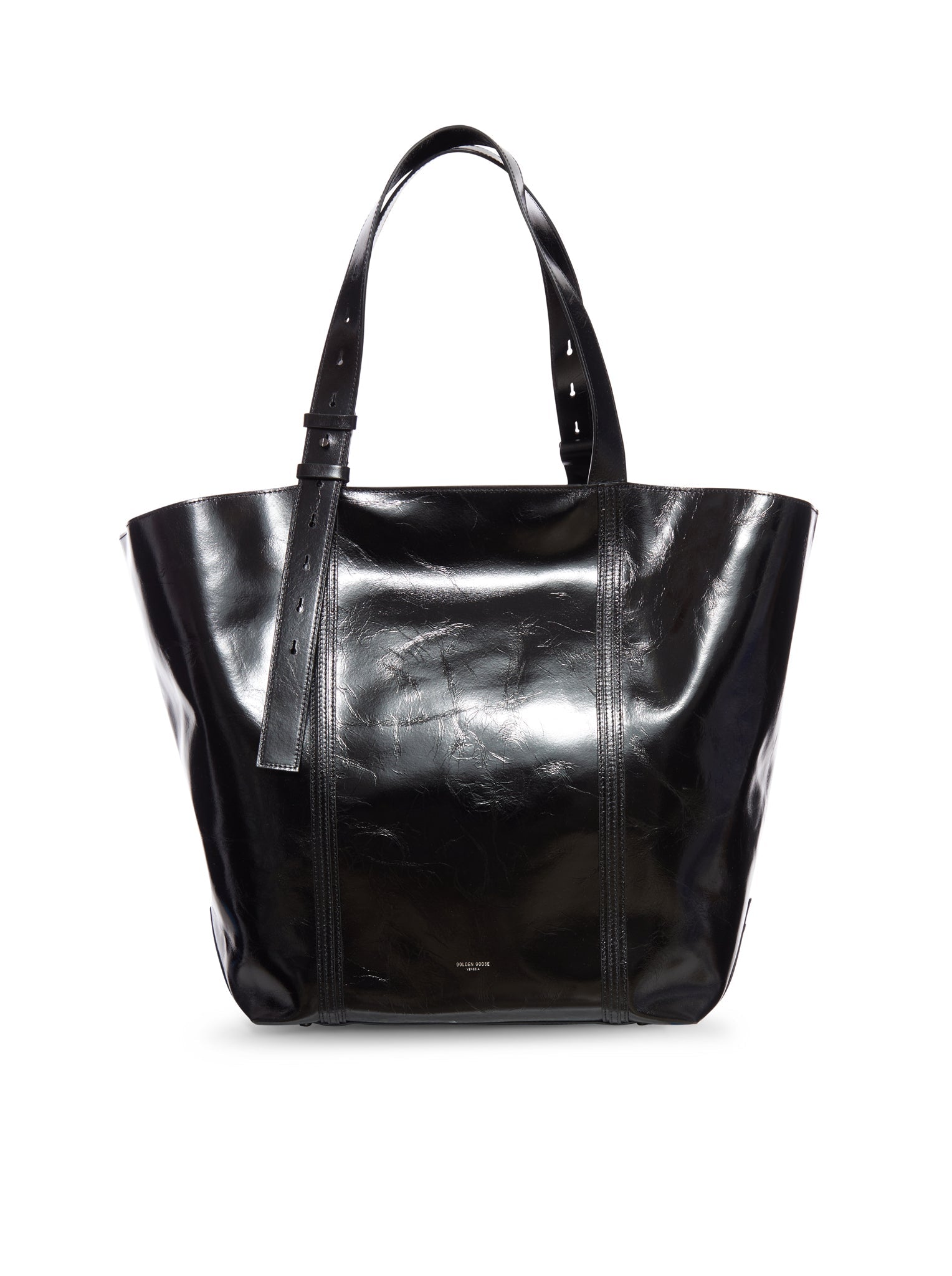 Shiny Leather Tote Bag Golden goose оригінал – Купити в Україні – боковий вид