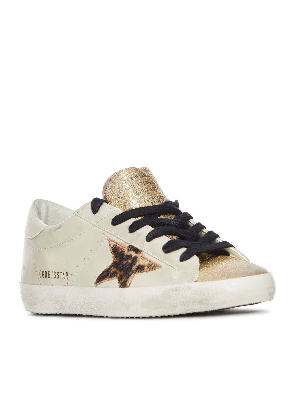 Superstar Sneaker In Leather With Leopard Star And Glitter Tongue Golden goose оригінал – Купити в Україні – вид ззаду