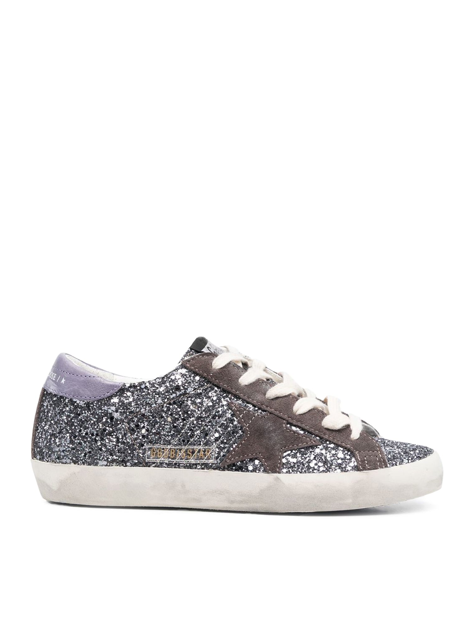 Super-Star Sneakers With Glitter Golden goose оригінал – Купити в Україні – боковий вид