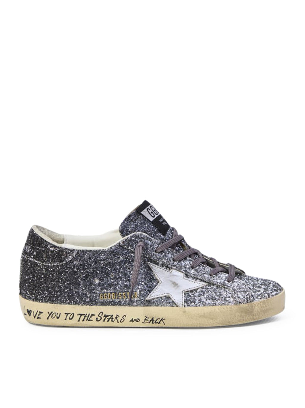 Super-Star Sneakers With Glitter Golden goose оригінал – Купити в Україні – боковий вид