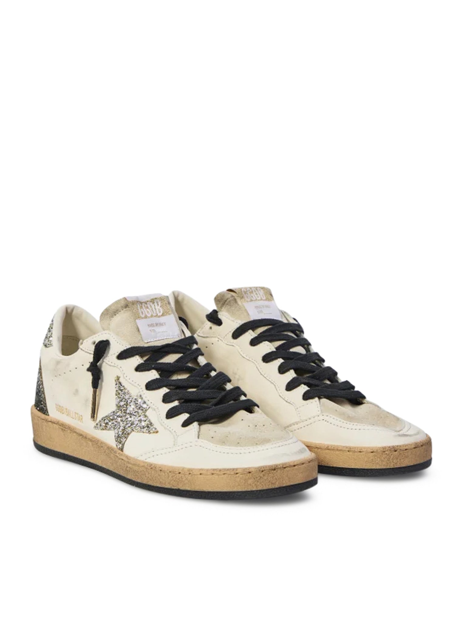 Оригінальна Ball-Star Sneakers In Leather And Glitter Golden goose – вид ззаду