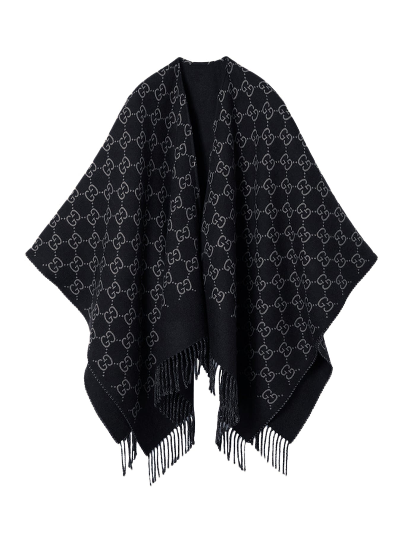 Gg Wool Jacquard Cape Gucci оригінал – Купити в Україні – боковий вид