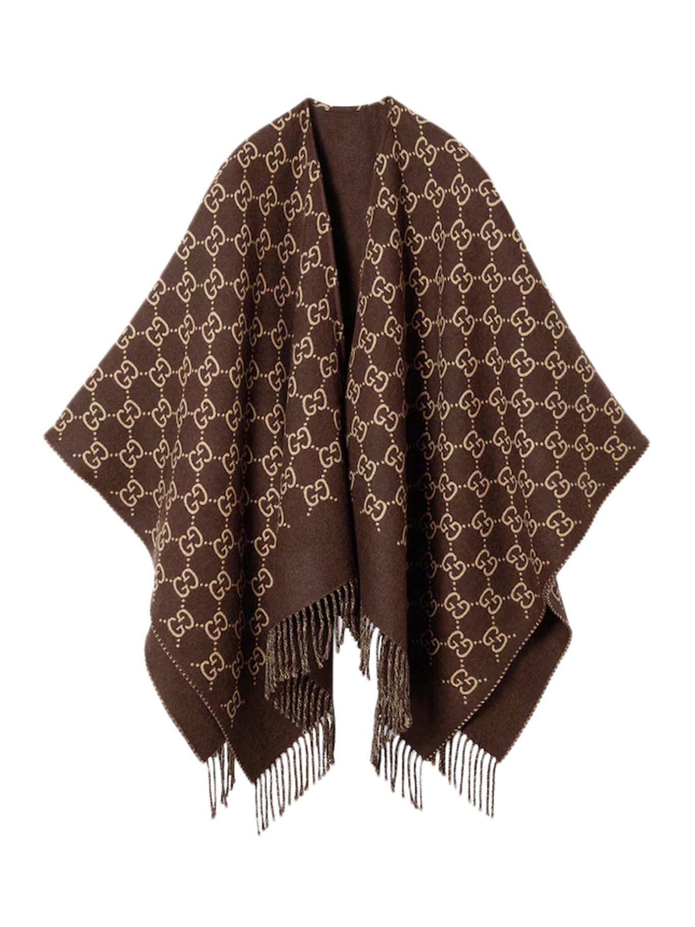 Gg Wool Jacquard Cape Gucci оригінал – Купити в Україні – боковий вид