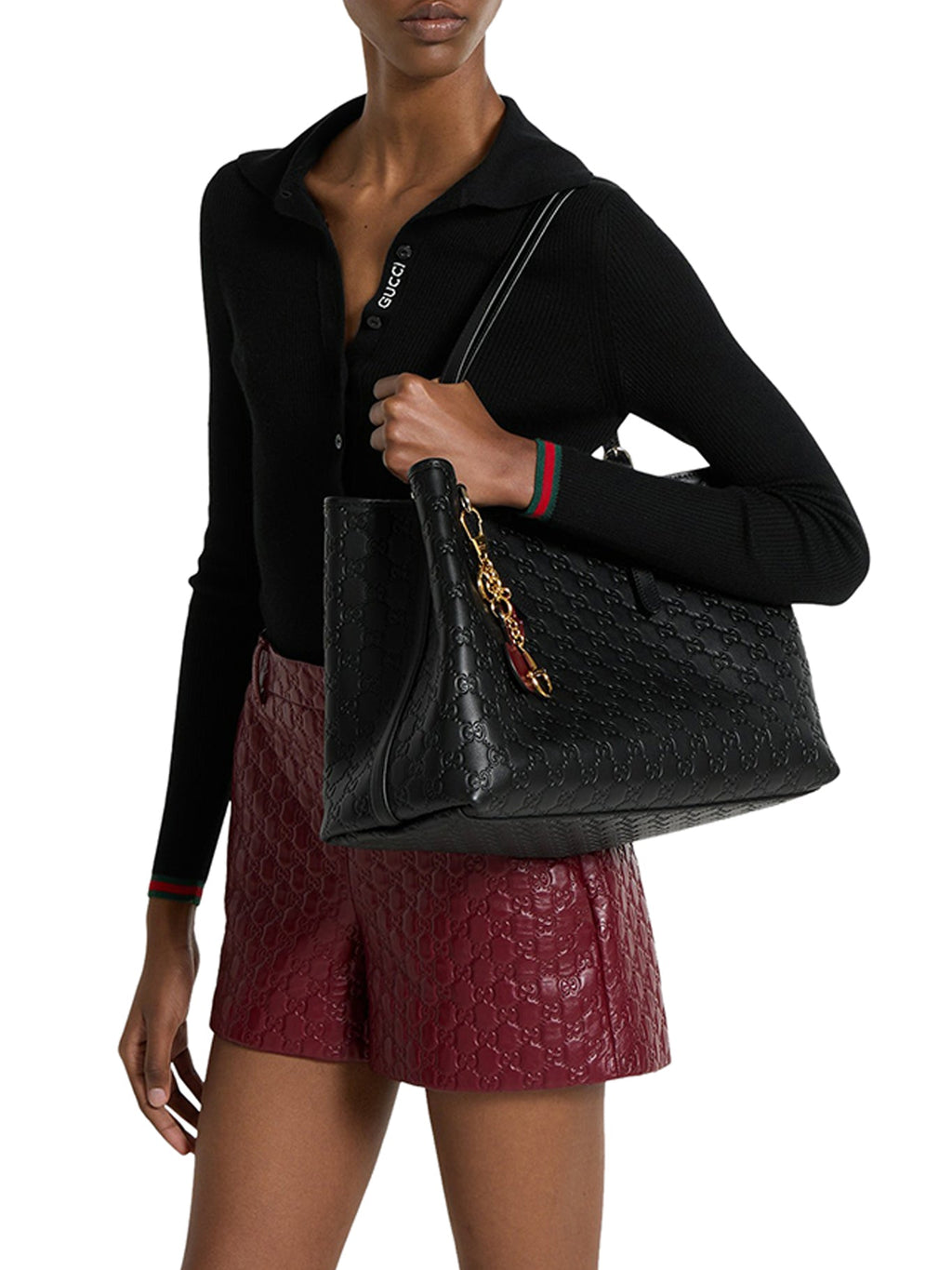 Large Gg Emblem Shopping Bag Gucci оригінал – Купити в Україні – вид ззаду
