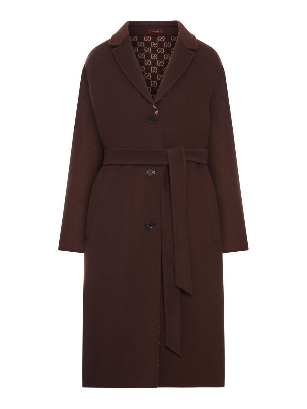 Оригінальна Single-Breasted Coat With Gg Monogram Gucci – боковий вид