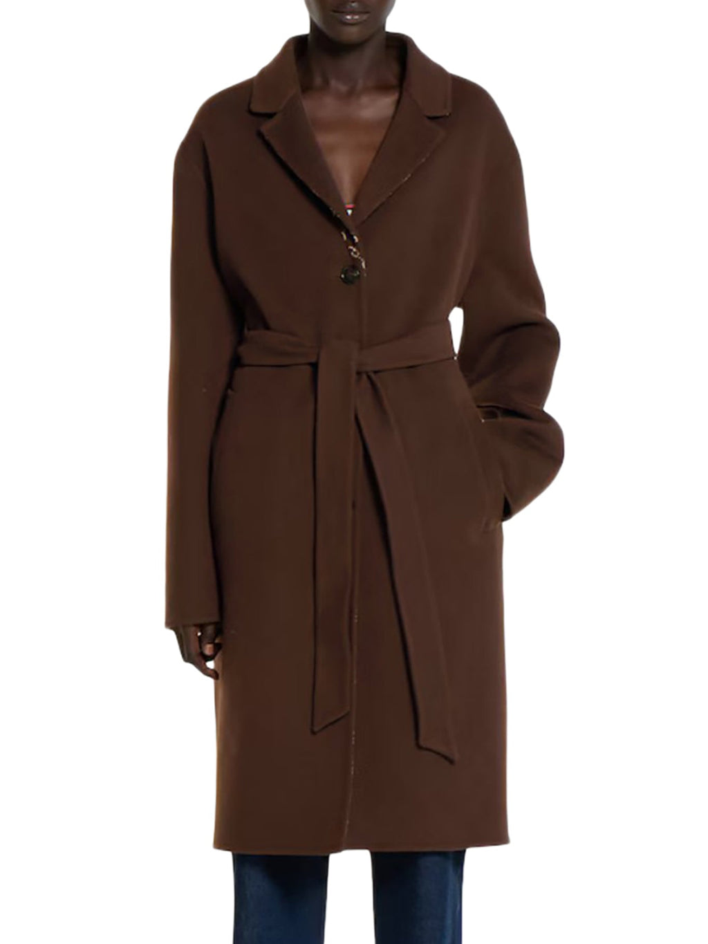 Оригінальна Single-Breasted Coat With Gg Monogram Gucci – вид ззаду