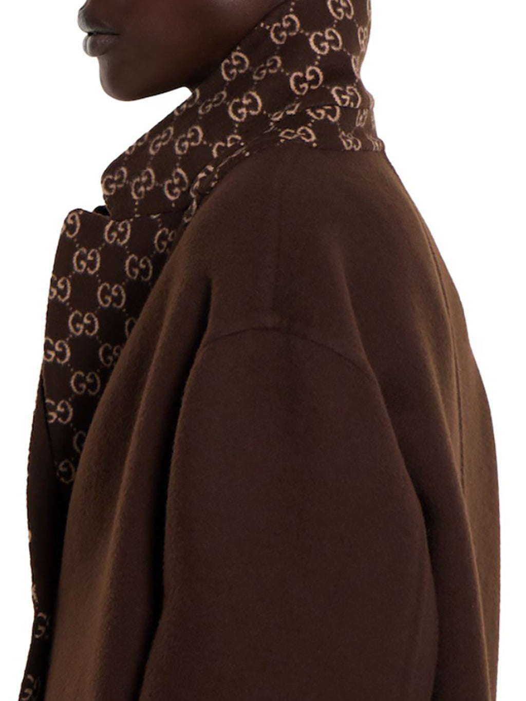 Оригінальна Single-Breasted Coat With Gg Monogram Gucci – збільшений вид
