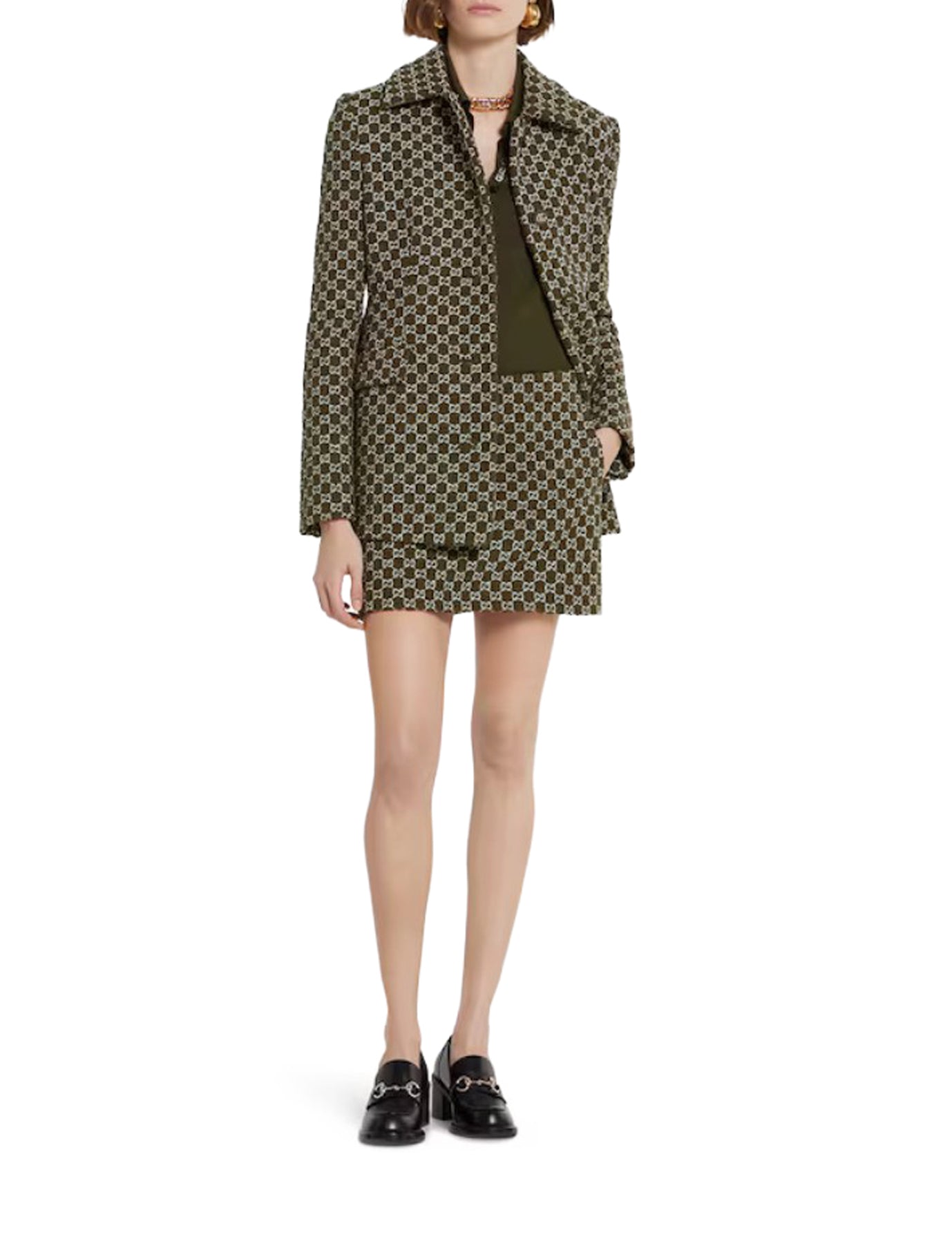 Mini Skirt In Gg Bouclé Cotton Gucci оригінал – Купити в Україні – вид ззаду