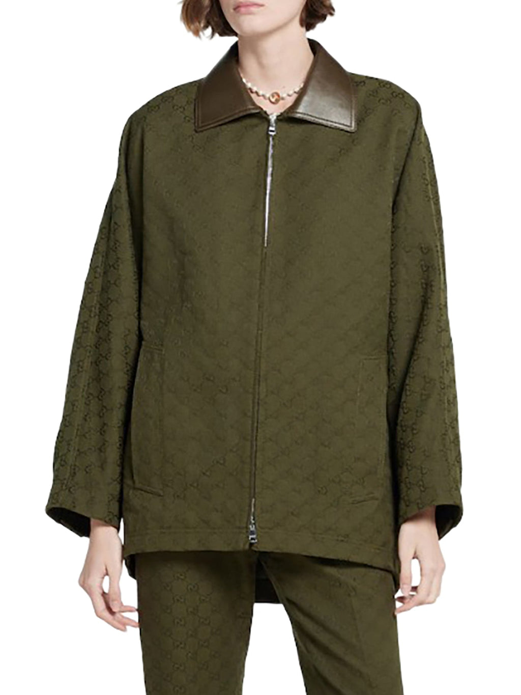 Оригінальна Gg Fabric Zip-Up Jacket Gucci – детальний вид