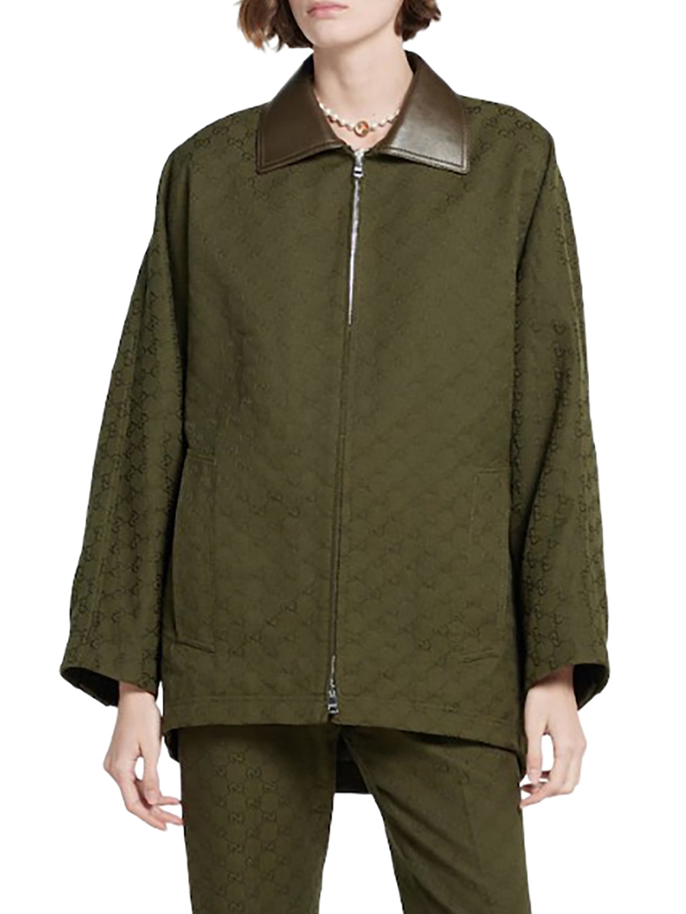 Оригінальна Gg Fabric Zip-Up Jacket Gucci – детальний вид