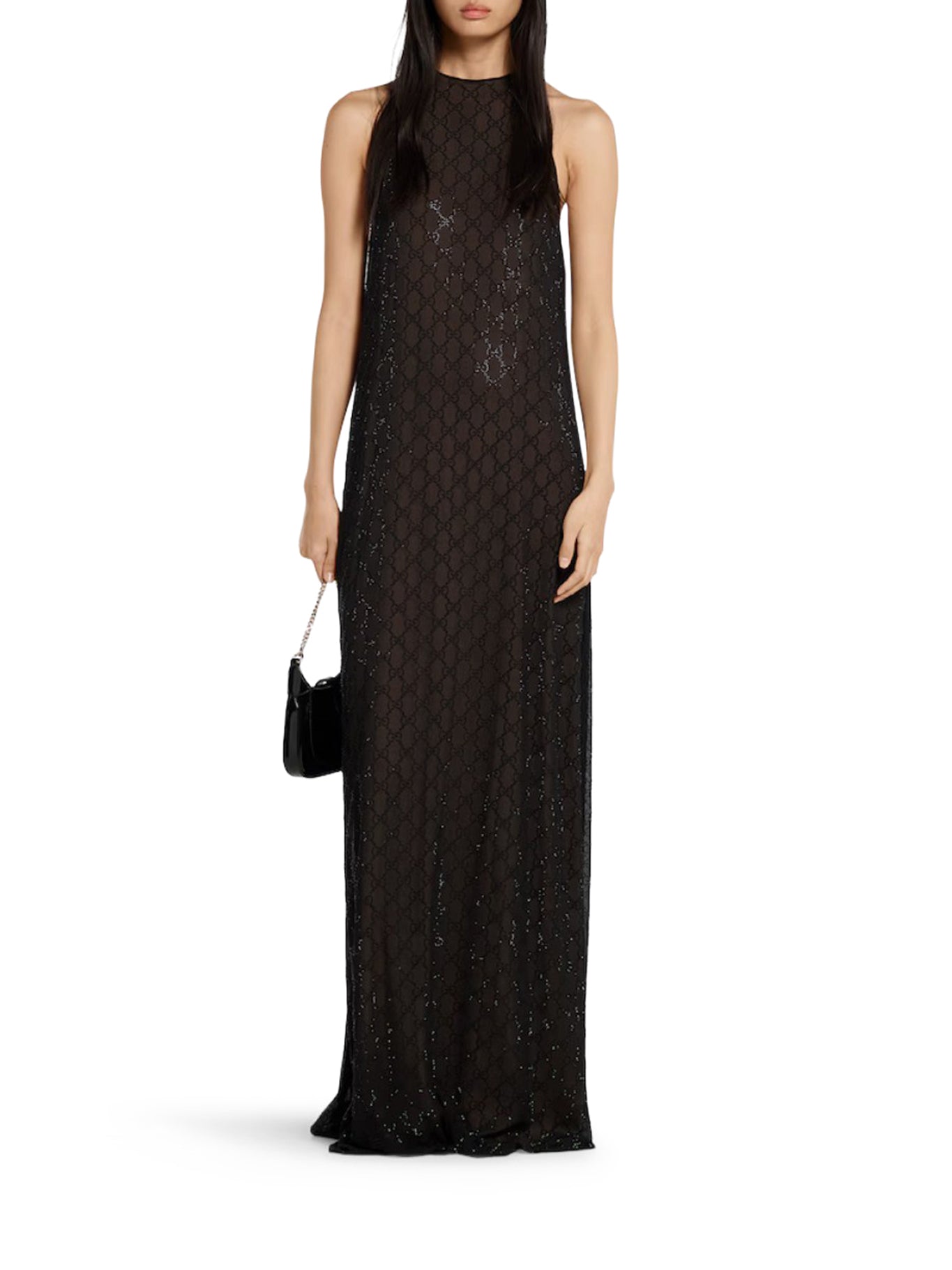 Silk Georgette Dress With Gg Monogram Gucci – Гарантія оригінальності – вид ззаду